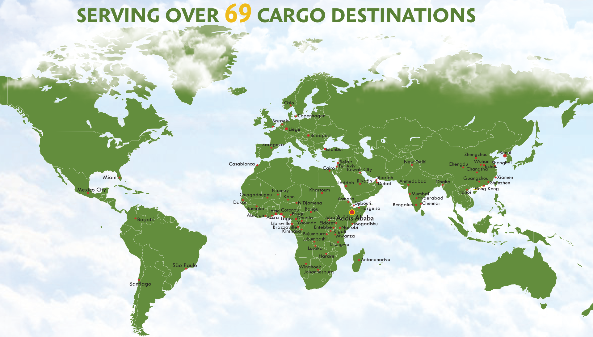 Ethiopian Cargo Routemap